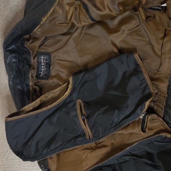 Vintage wilson's 90s bomber leather jacket with zipin vest small pristine condit - Picture 9 of 15